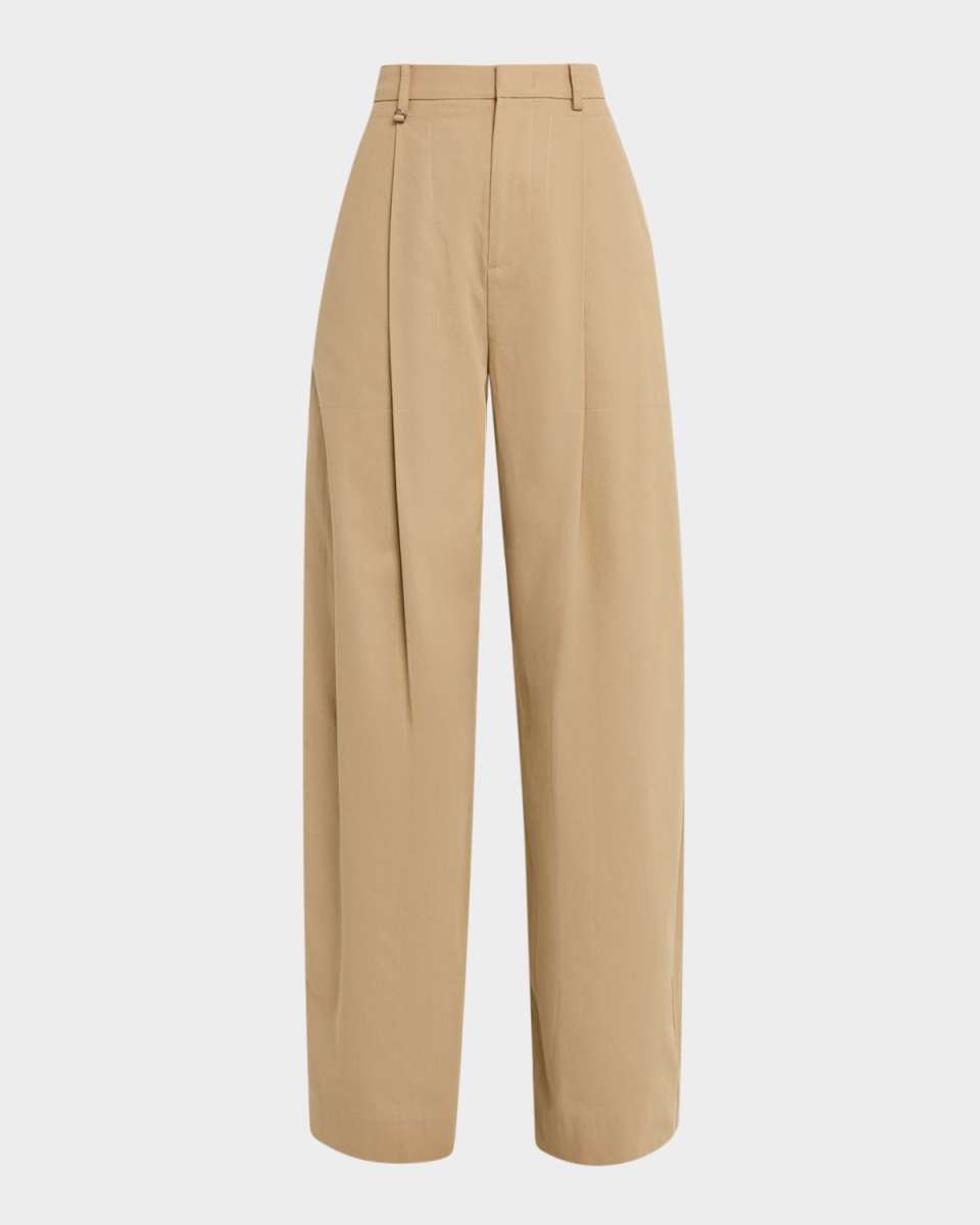 Mid-Rise Pleated Trousers